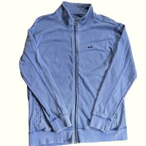 Cuffy's of Cape Cod Full Zip PeriwinkleBlue Ocean Wash Burnout Cotton Sweatshirt